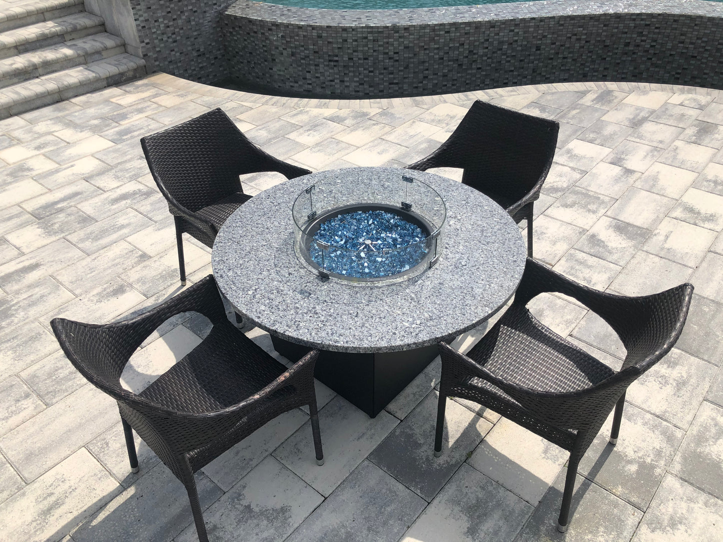 54" Round Gas Fire Table | 21" Height | Naples